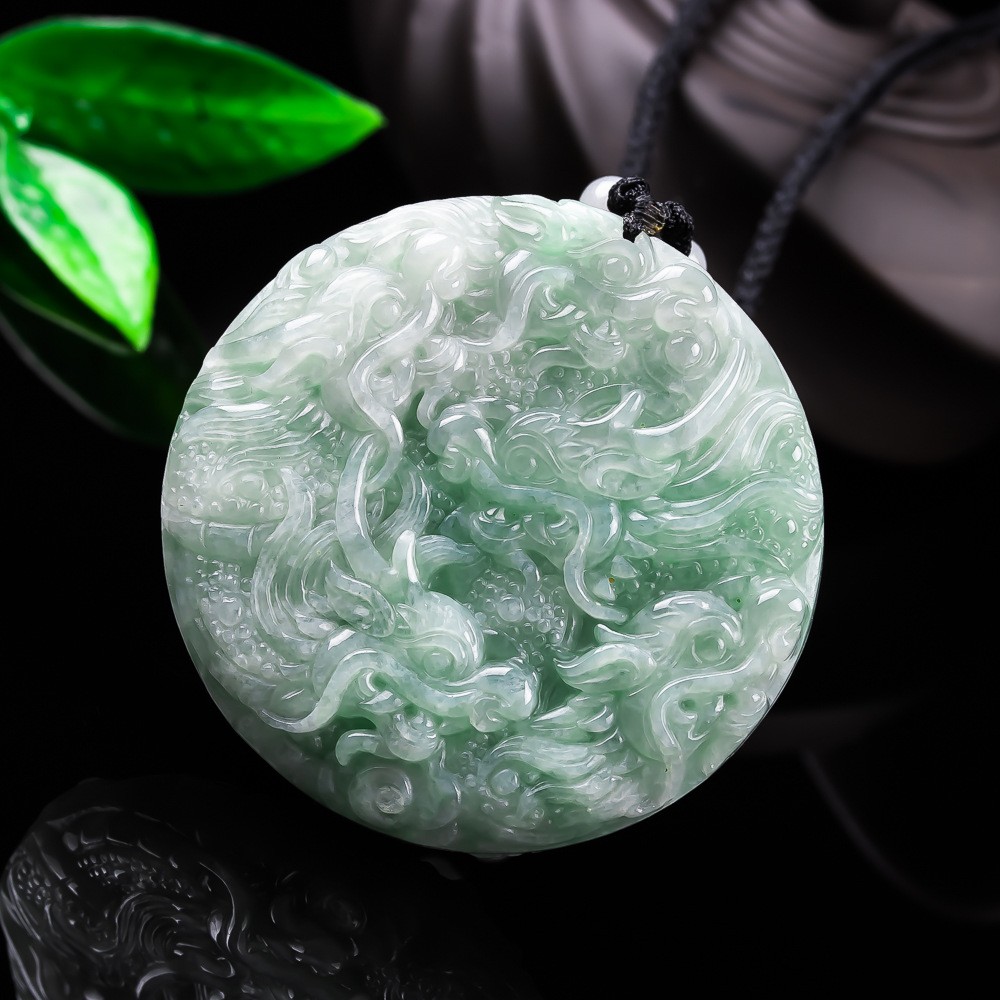 Myanmar Jade A-Grade Double-Sided Kowloon Pendant Double-Sided Carved Jade Penda