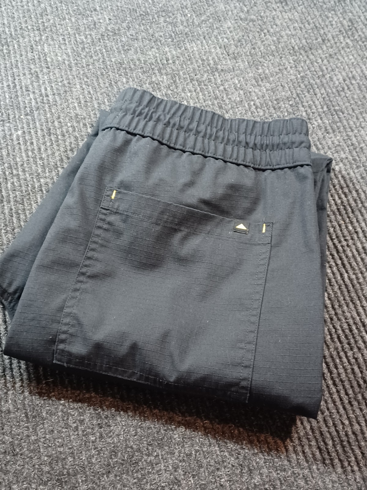 Caterpillar Work Wear Mens Size M Cargo Canvas Stretch Cuffed Black Joggers EUC