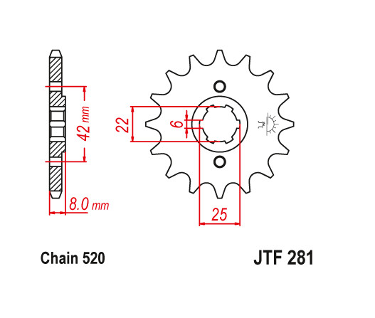 JT Front Sprocket 13 13T Tooth Honda XR600R 85-90 XL600R XL250R XL500S XR500R