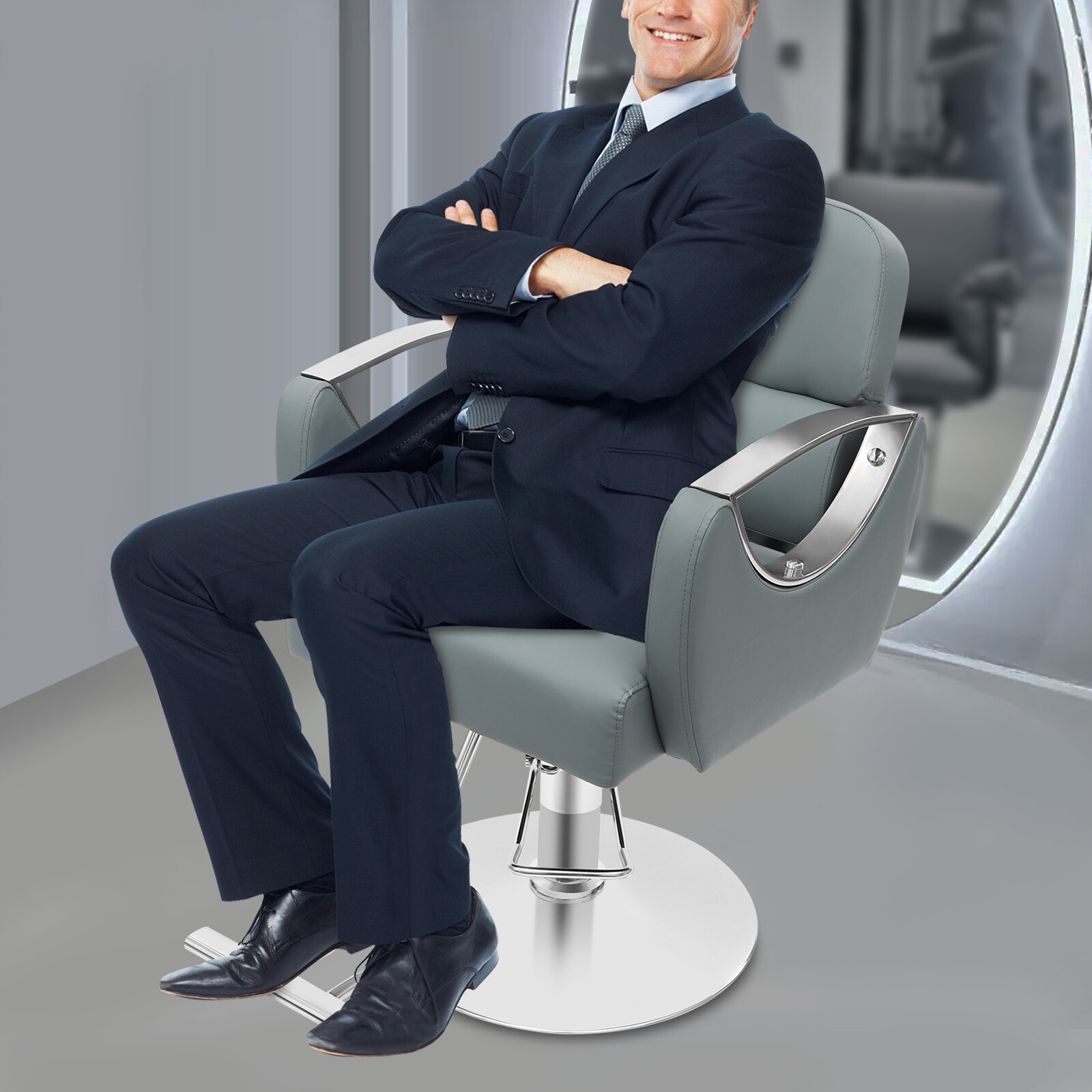 Rotating Barber Chair Salon Chair Hair Stylist Height Adjustable Salon Chair