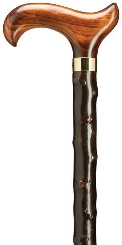 Ladies German Ash Wood Derby Handle on Blackthorn Shaft Exquisite Walking Cane
