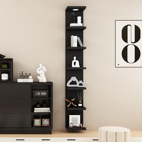 Versatile Wall Shelf Unit,Lack Wall Shelf,Display Floating Shelf 7 Tier Black