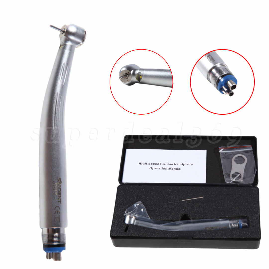 10 PCS SANDENT Dental E-Generator LED Optic High Speed Handpiece 4Hole Ceramic