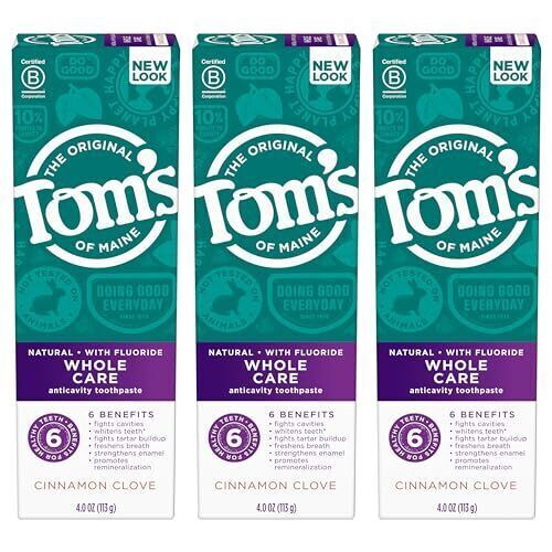 Tom's of Maine Whole Care Natural Toothpaste with Fluoride, Cinnamon Clove,
