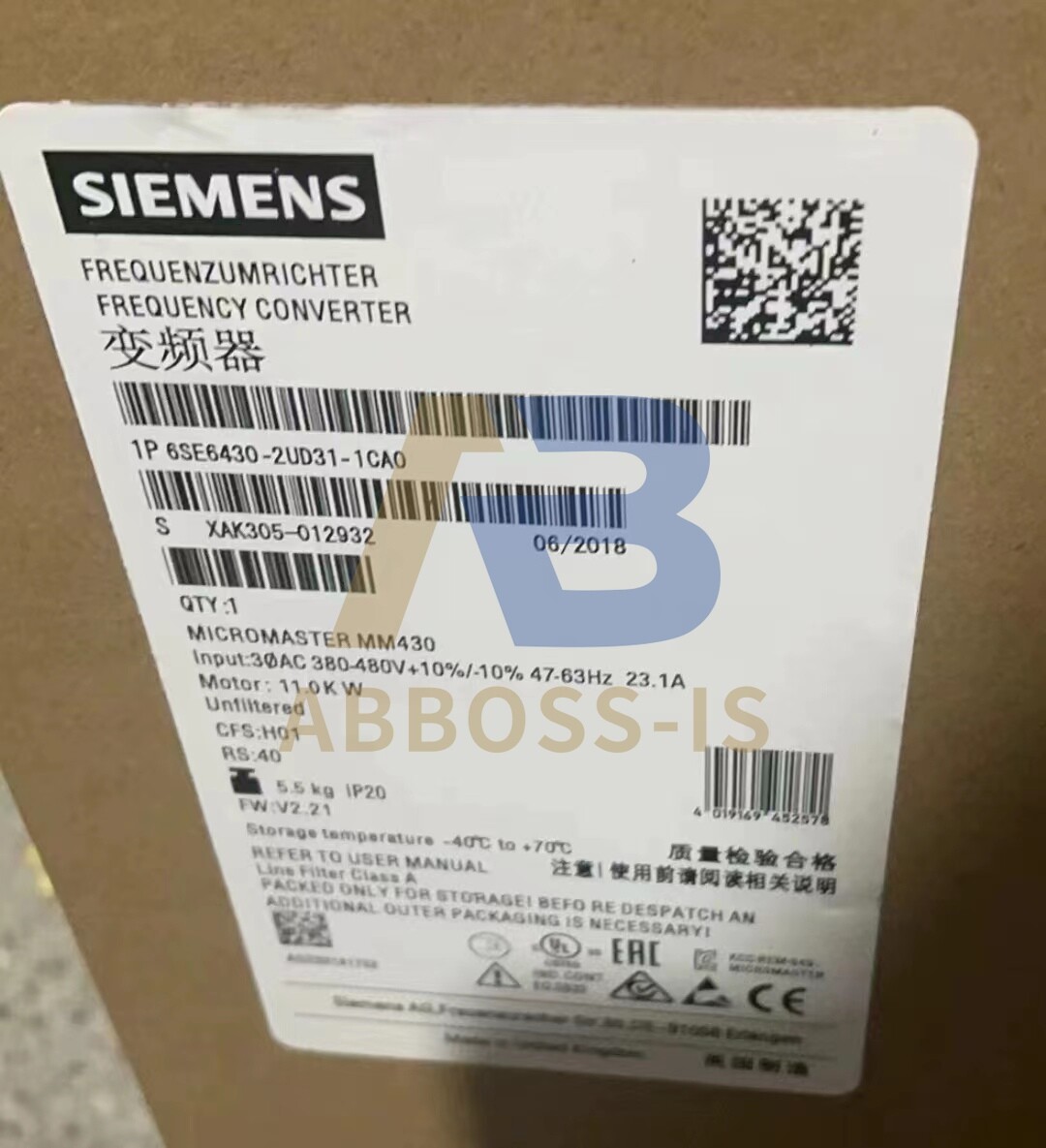 1PCS New Siemens 6SE6 430-2UD31-1CA0 6SE6430-2UD31-1CA0 In Box