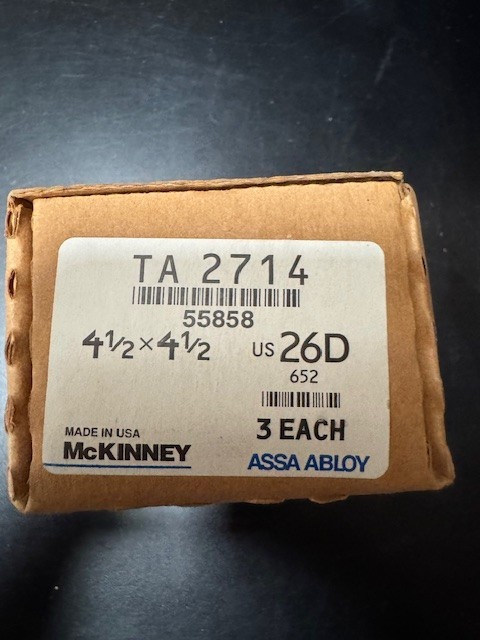 McKinney TA 2714 4.5 x 4.5 US26D 652