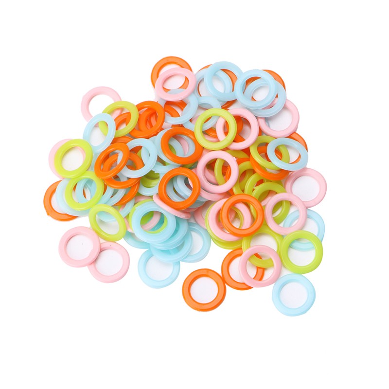100Pcs DIY Crochet Ring Circle Hook Plastic Craft Tool for Handbag Car for Seat