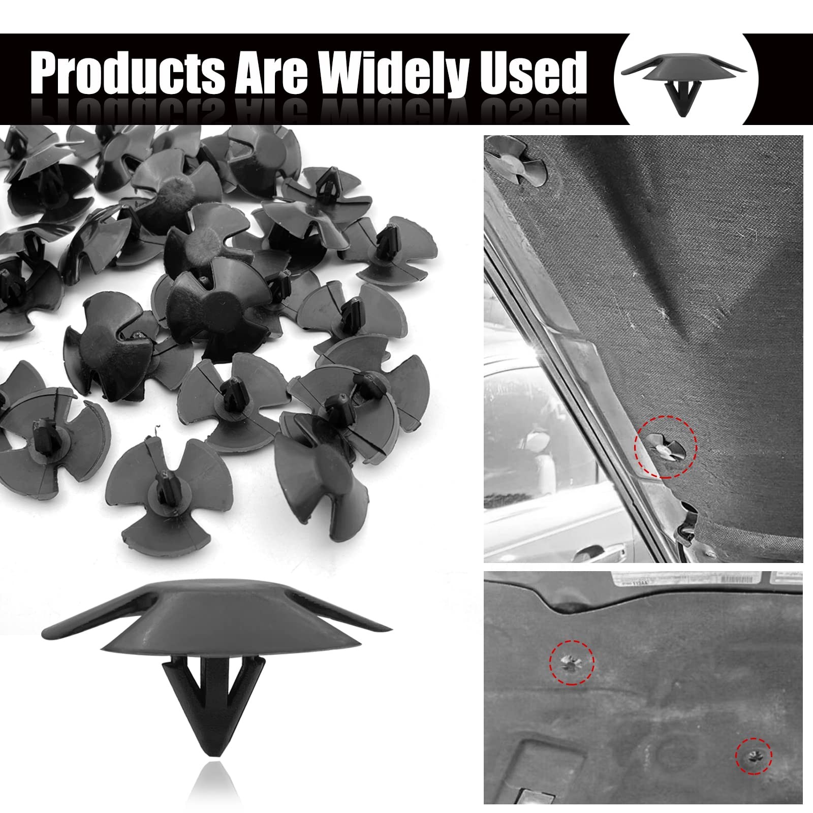 20Pcs Hood Insulation Retainers Push-Type Retainer Clips - One Size,