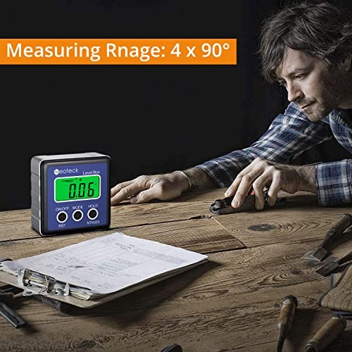 Digital Angle Finder LCD Digital Angle Gauge Waterproof Protractor Blue