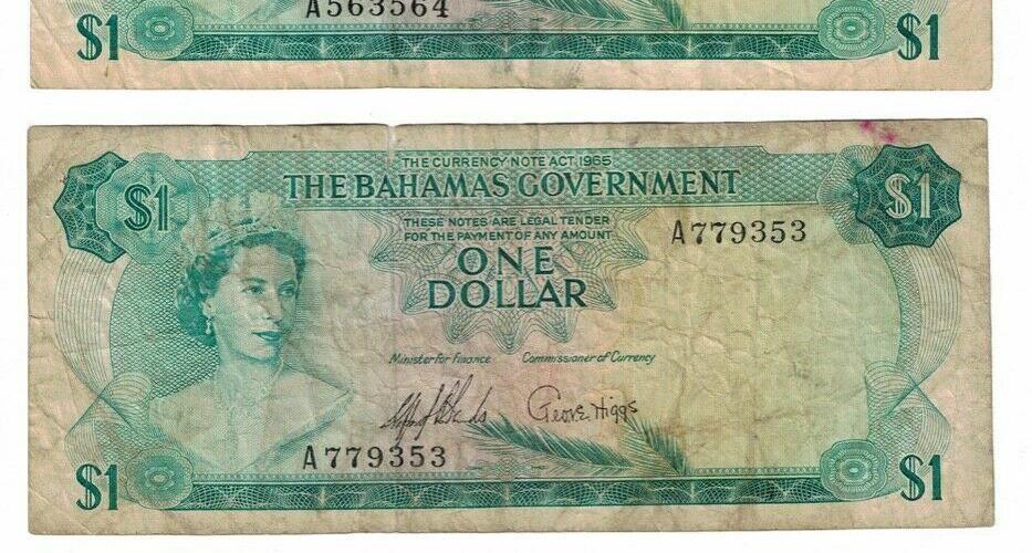 1965 $1 DOLLAR THE BAHAMAS GOVERNMENT