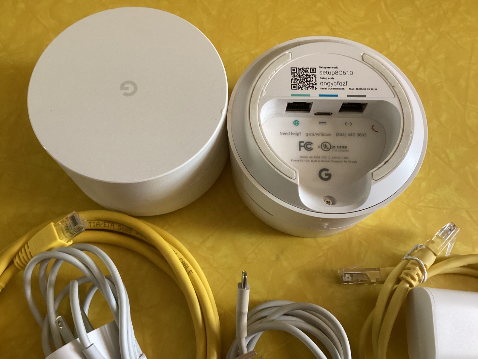 (2) GOOGLE Nest Wifi Router w/Power Supply-Bundle