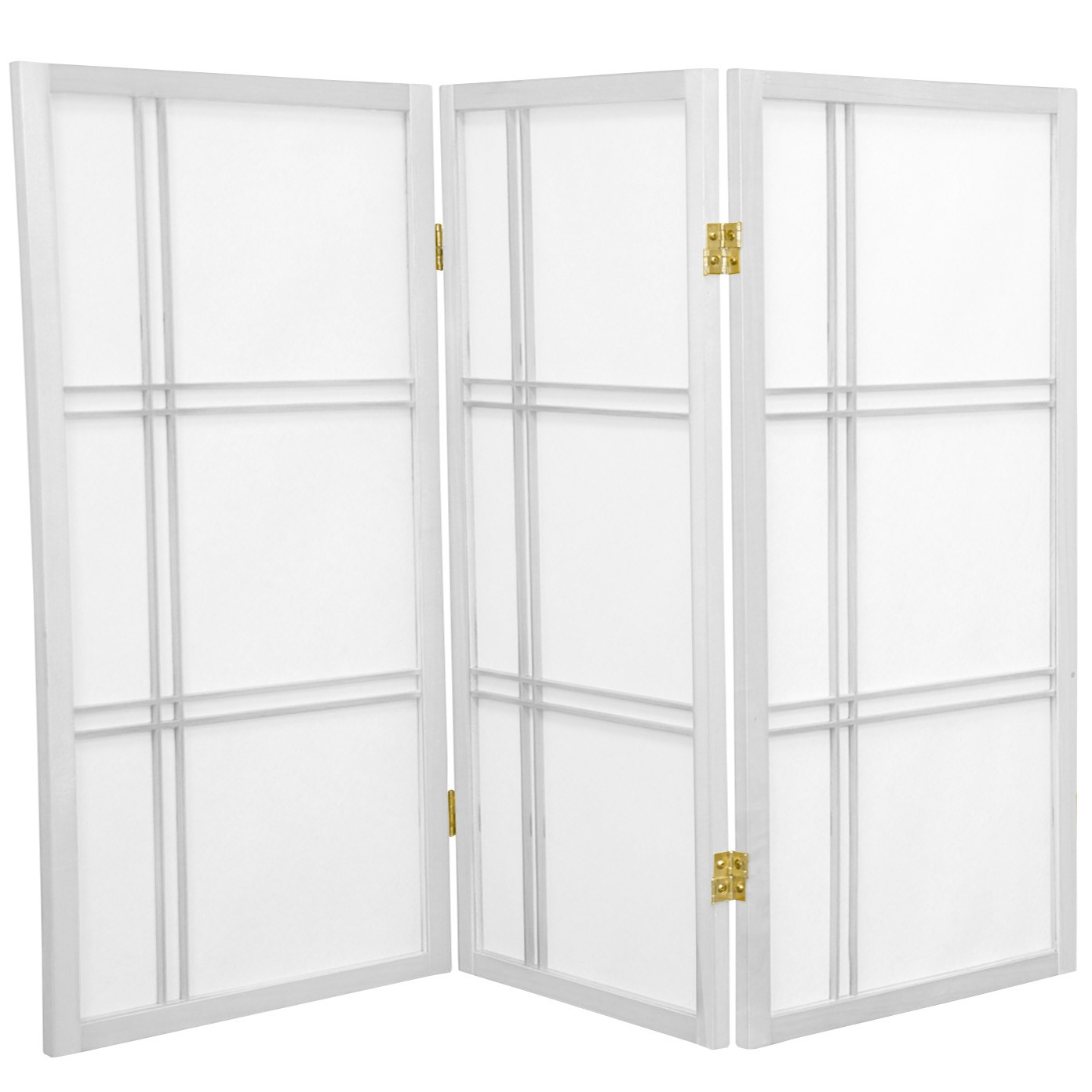3 ft. Short Double Cross Shoji Screen - White - 3 Panels