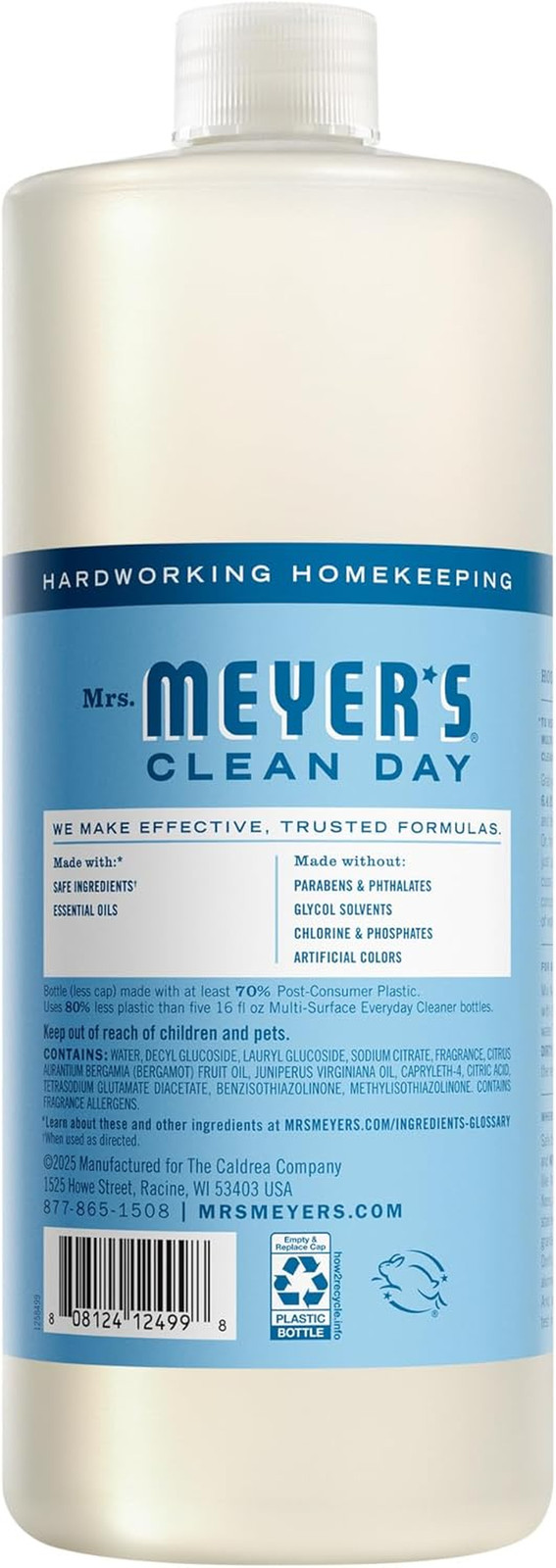 Mrs. MEYER'S CLEAN DAY Multi-Surface Everyday Concentrate, Rain Water Scent, ...
