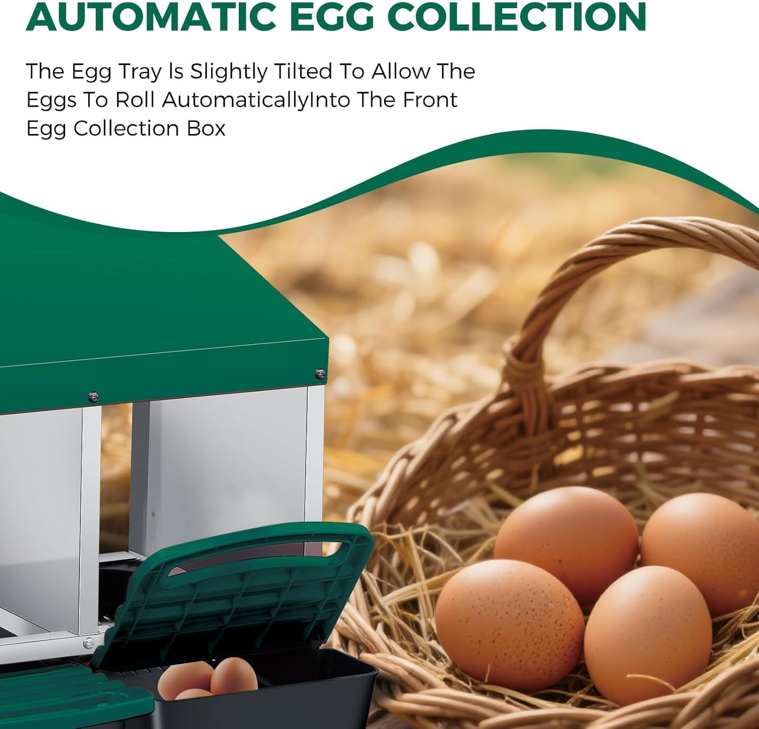 Chicken Nesting Box 4 Hole Hen Laying Box Roll Away Nesting Box for Laying Egg