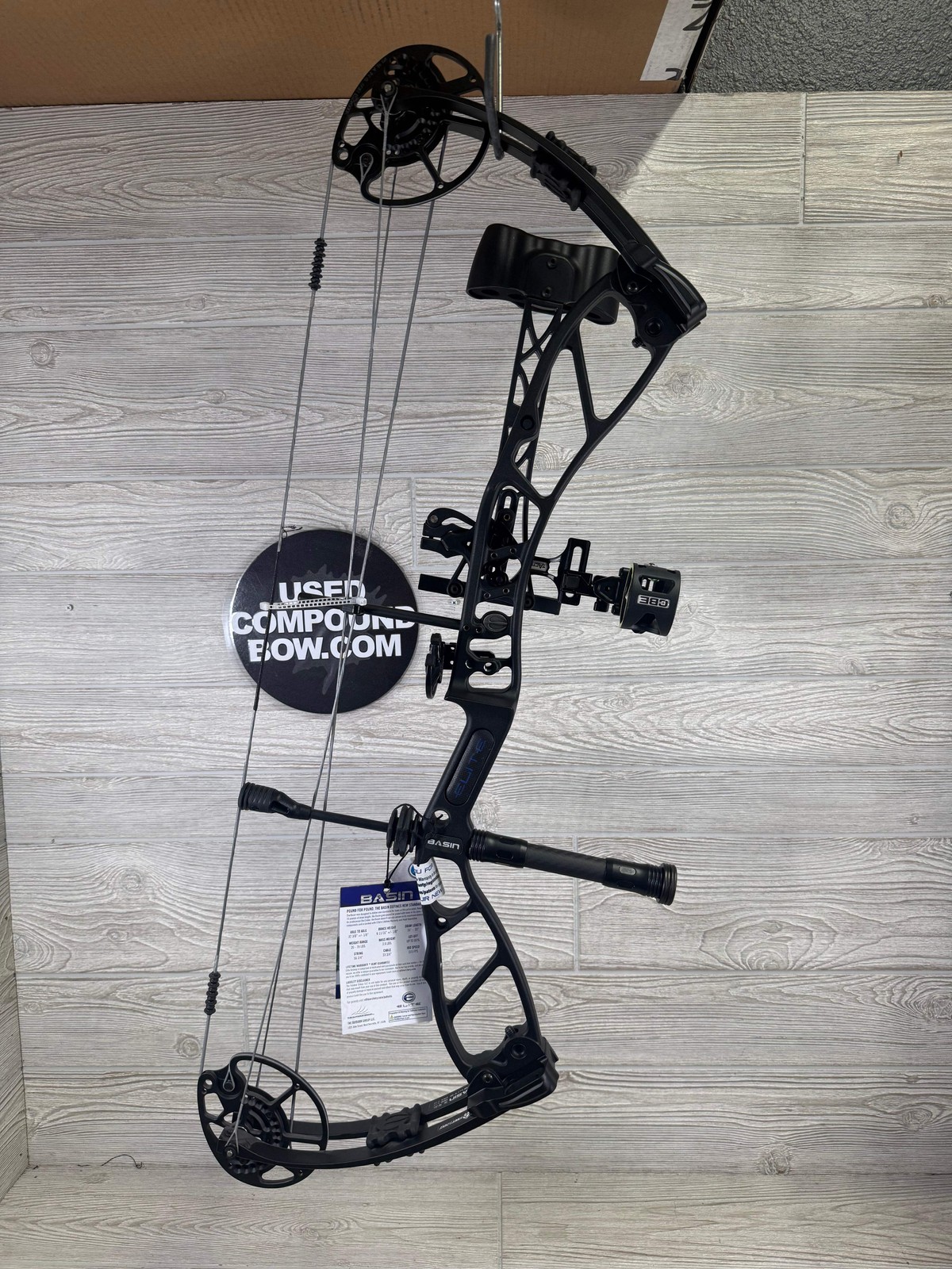 Elite Basin Left Handed Black 20-70lbs Bow Pkg