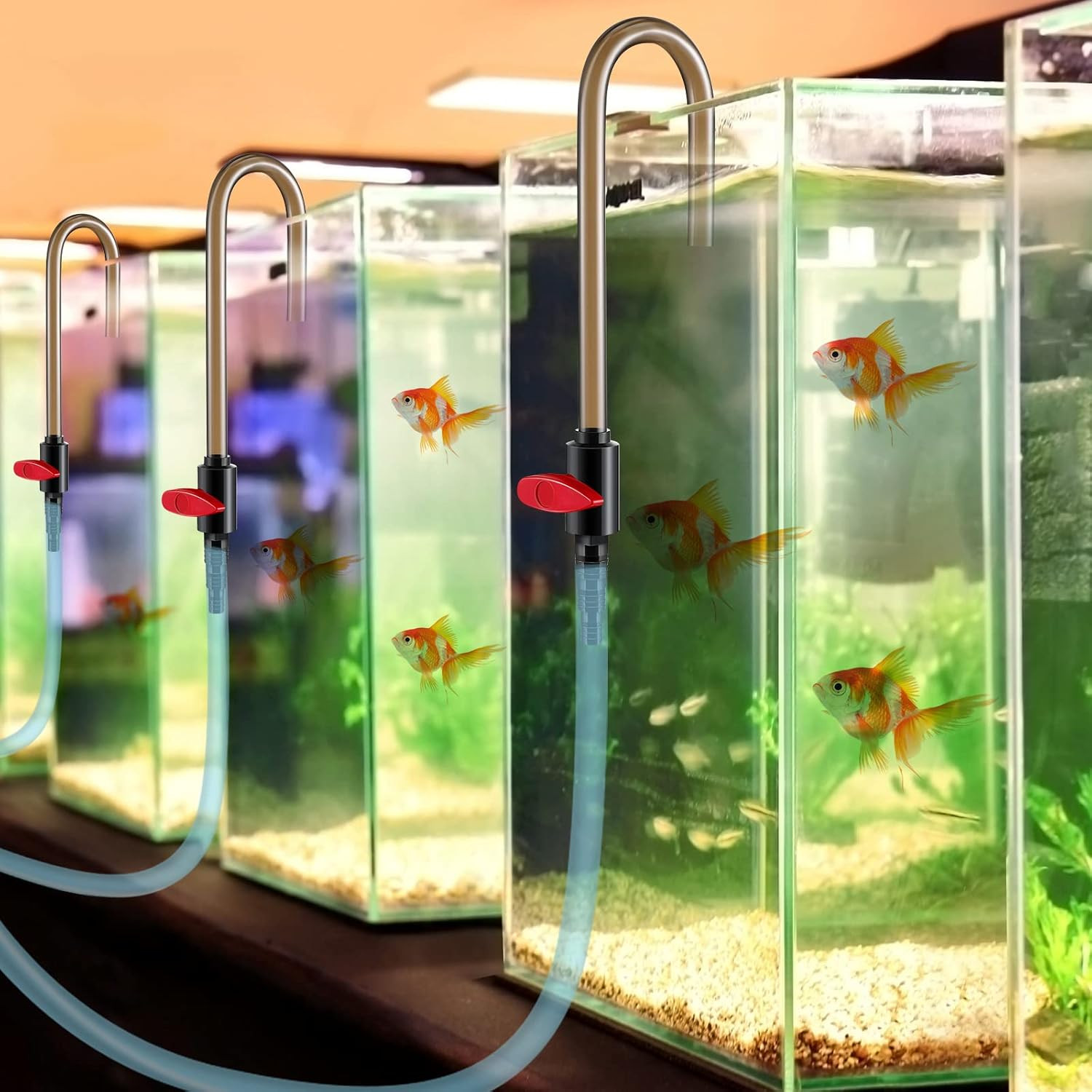 Aquarium Fish Tank Hook Water Changer, with Flow Switch, Quickly and Efficiently