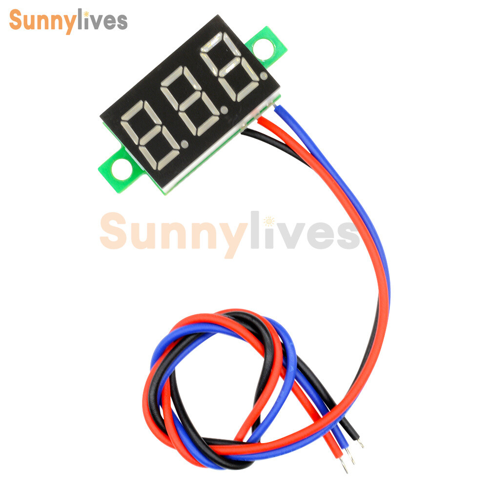 DC 0-30V LED Panel Voltage Meter 3-Digital Display Voltmeter 0.36 inch 3 Wires