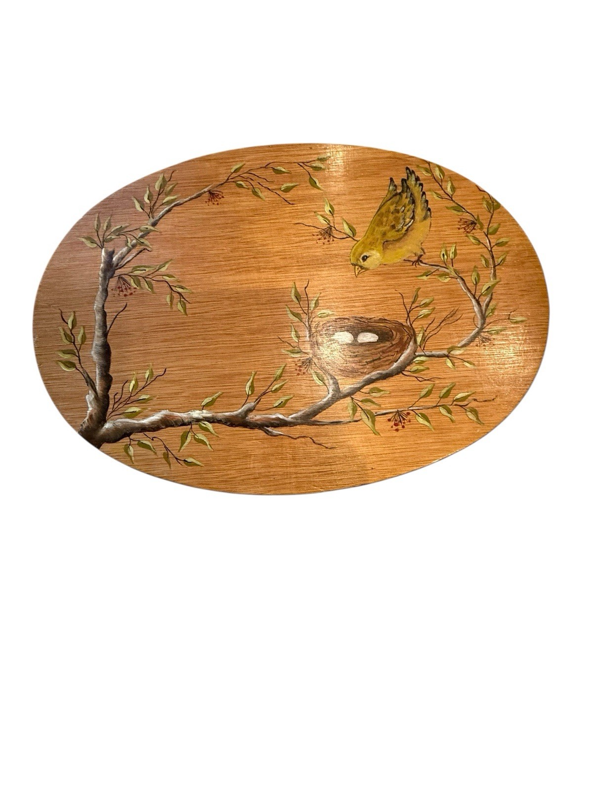 Hand Painted Kitchen Child Step Stool Bird Floral Spring Vintage
