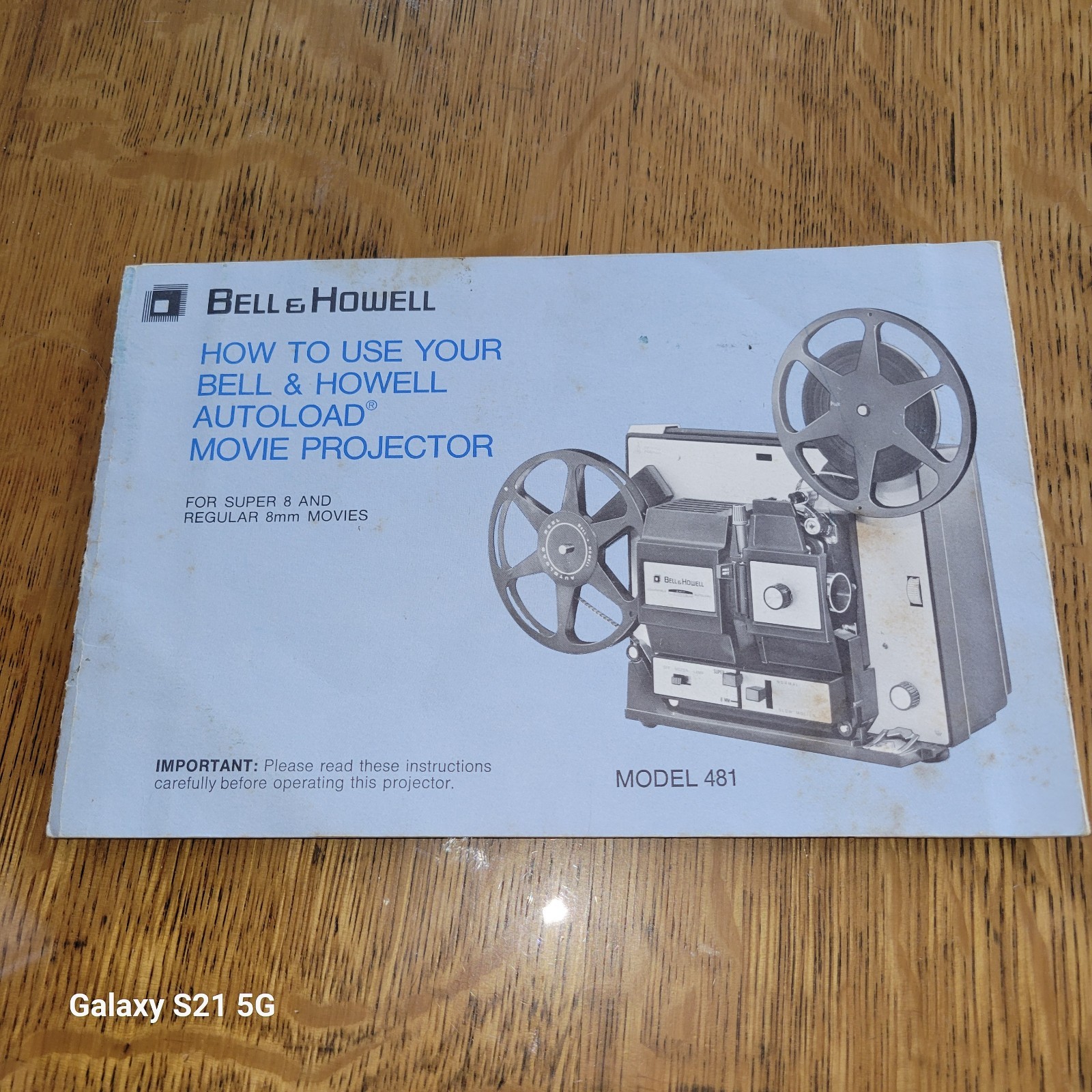 VINTAGE BELL & HOWELL MODEL 481, SUPER 8 & 8mm FILM PROJECTOR INSTRUCTION MANUAL