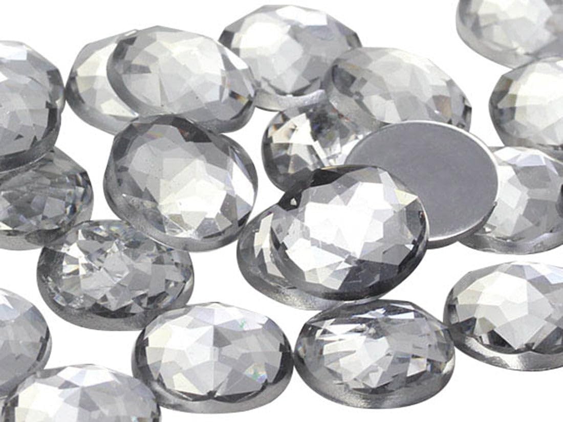 KraftGenius 30mm Flat Back Round Acrylic Rhinestones Plastic Circle Gems for ...