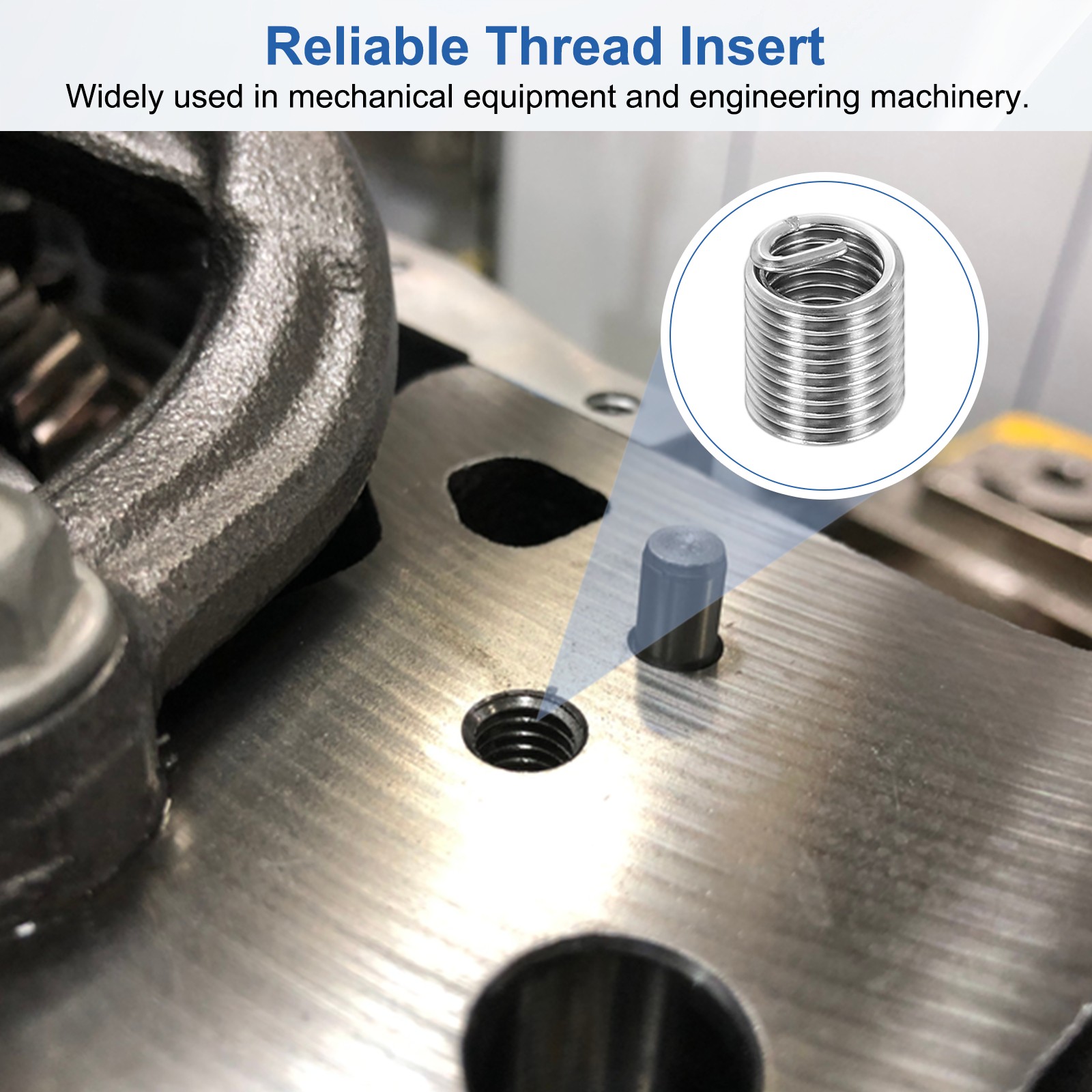 50pcs Wire Thread Inserts M5x0.8 Metric 2D 10mm Helical Threaded Sleeve
