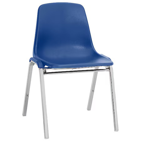 National Public Seating 8125 Stacking Chair, 8100 Series, Polypropylene Blue,