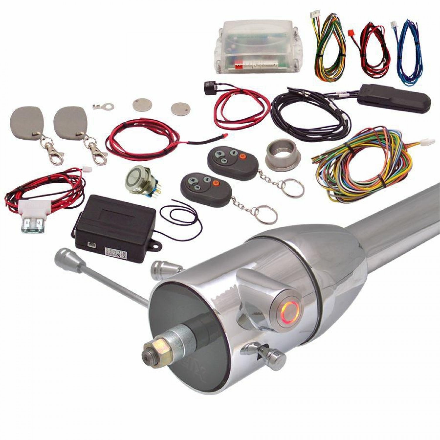 Red One Touch Engine Start Kit with RFID, Column Insert and Remote Keep It Clean