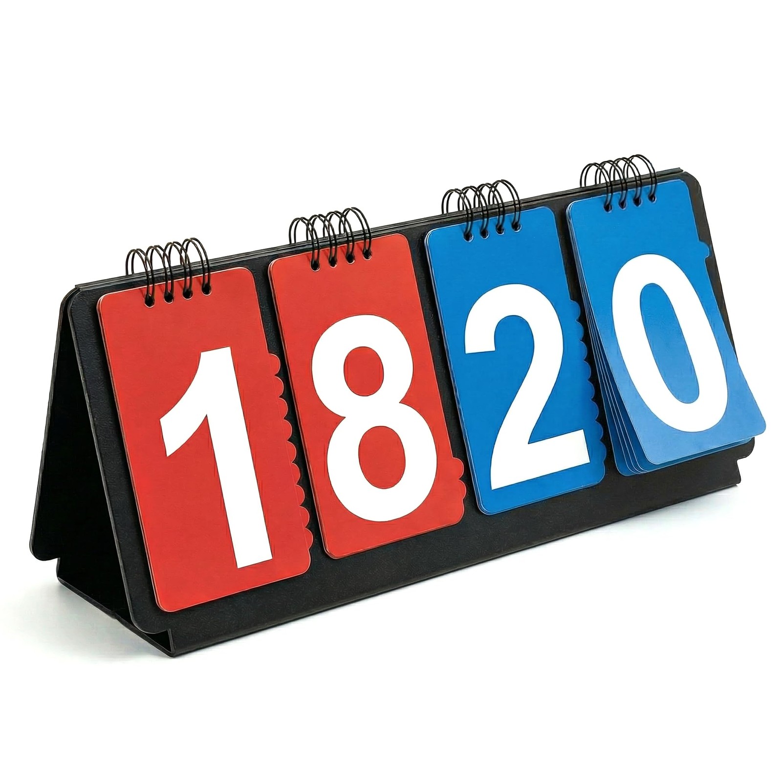 Portable Sports Scoreboard with Large Flip Numbers, Manual Score Keeper for Bask