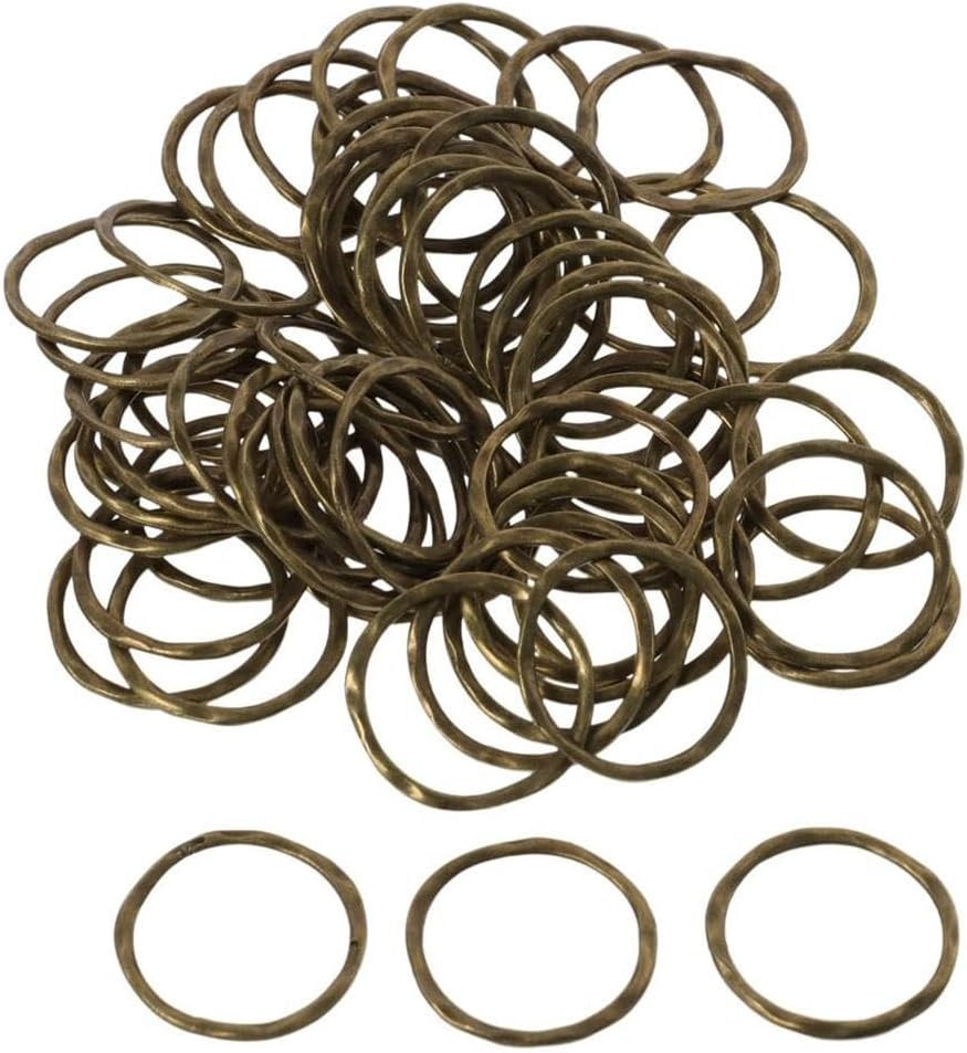60Pcs round Linking Rings, Alloy Circle Frames Charms O Pattern Connector Charms