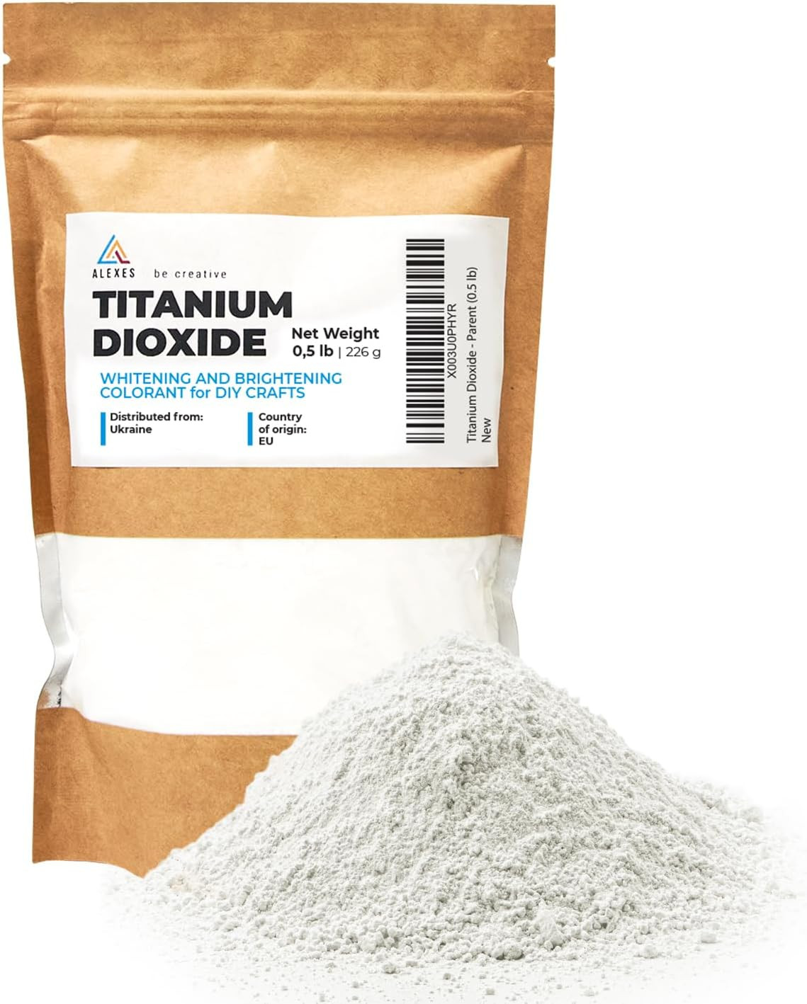 Pure Titanium Dioxide Powder for Soap Making 0.5 Lb - Natural Soap Colorant - Ti