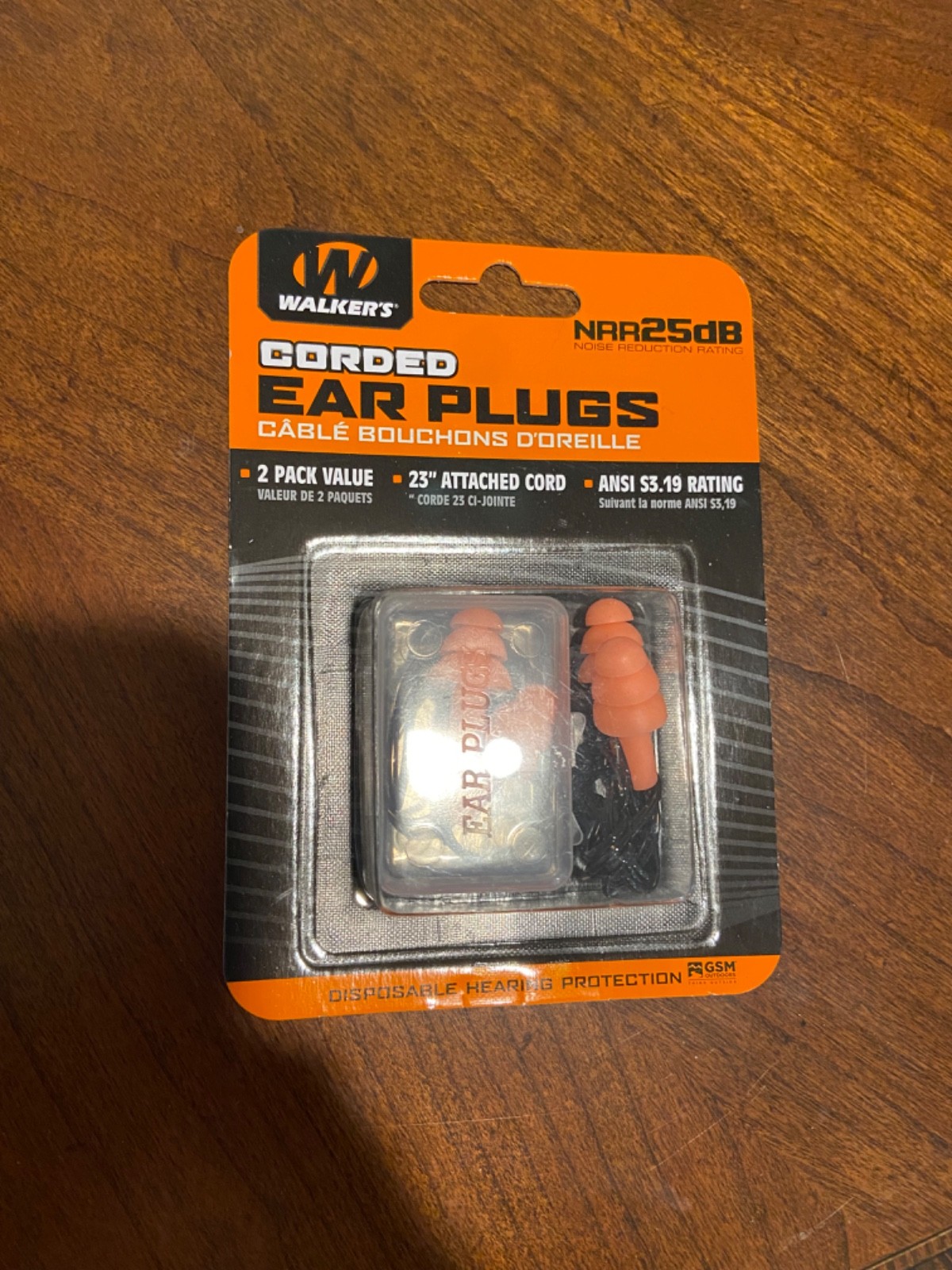 Walker's In-the-Ear Rubber Corded Hearing Protection 2 Pairs Orange - GWP-EPCORD