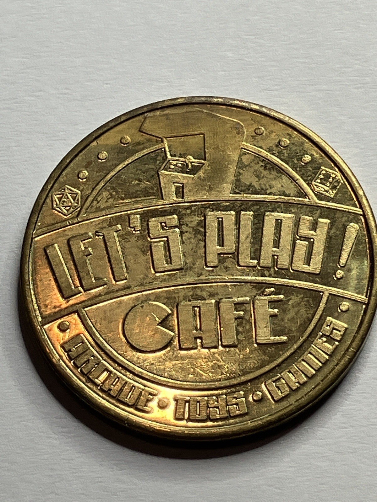 RARE LET'S PLAY CAFE ARCADE TOKEN MUNROE WASHINGTON OBSOLETE #sg1
