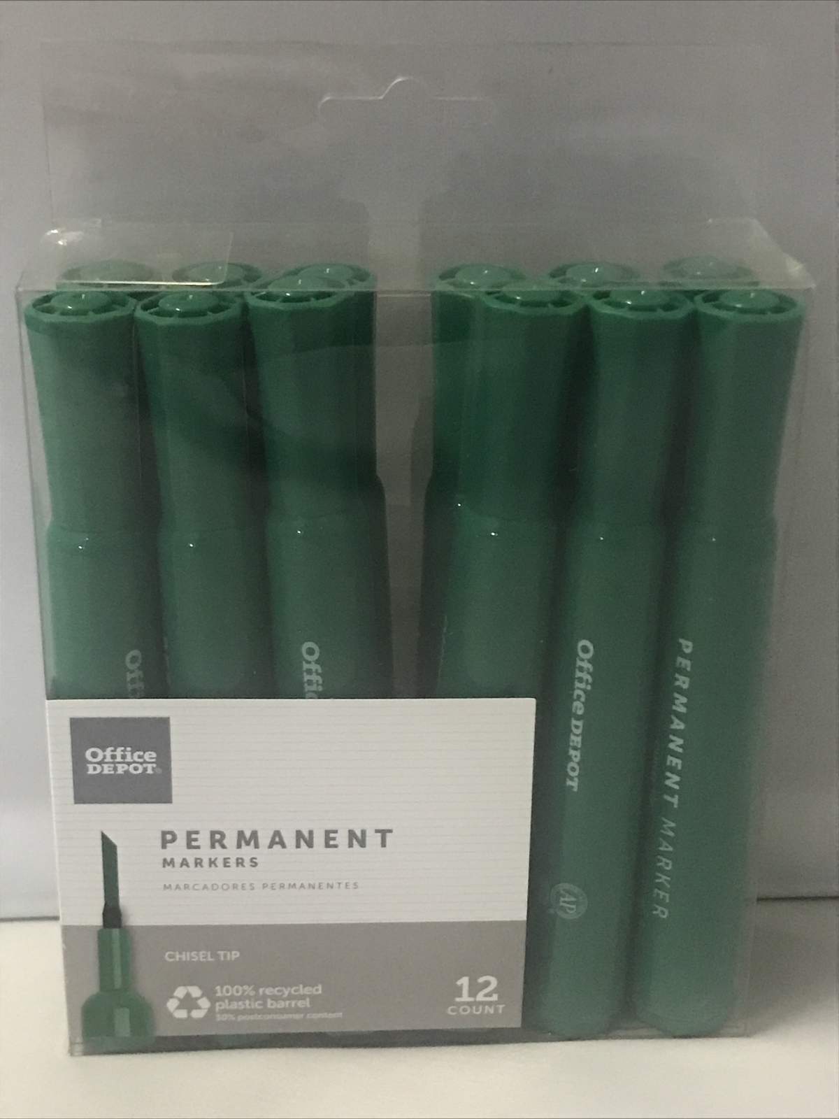 Permanent Markers Chisel Tip 12 Count GREEN (1) Pack