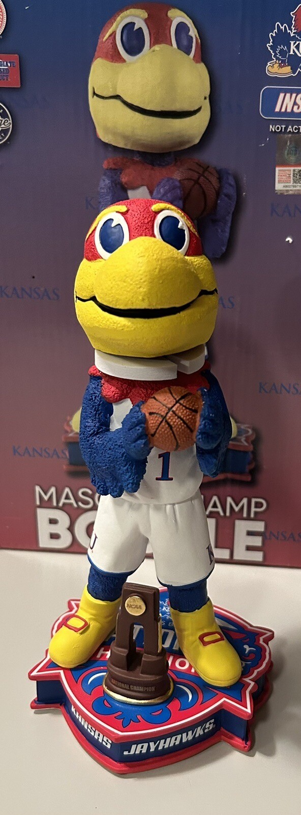 Kansas City Jayhawks “Big Jay” Men’s Basketball Championship Bobblehead W/ Box!