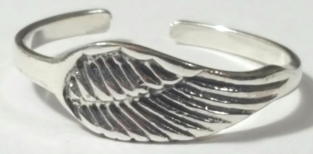 Angel Wing Toe Ring Adjustable 925 Sterling Silver