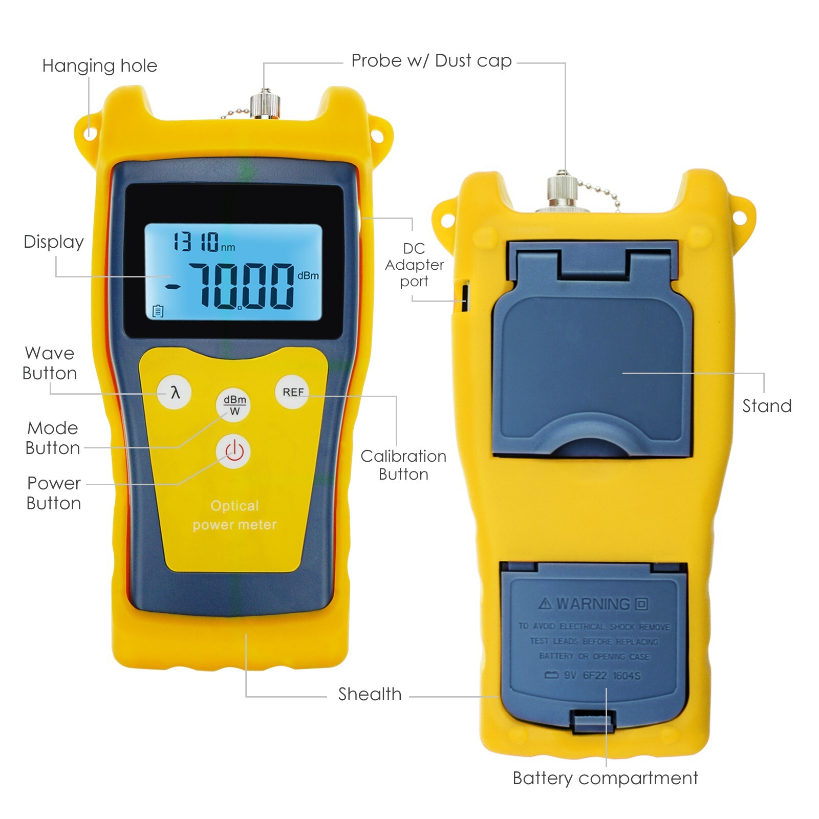 Fiber Optic -50 ~ +26 dBm Power Meter Tester Fault locator FC SC ST LC CATV CCTV