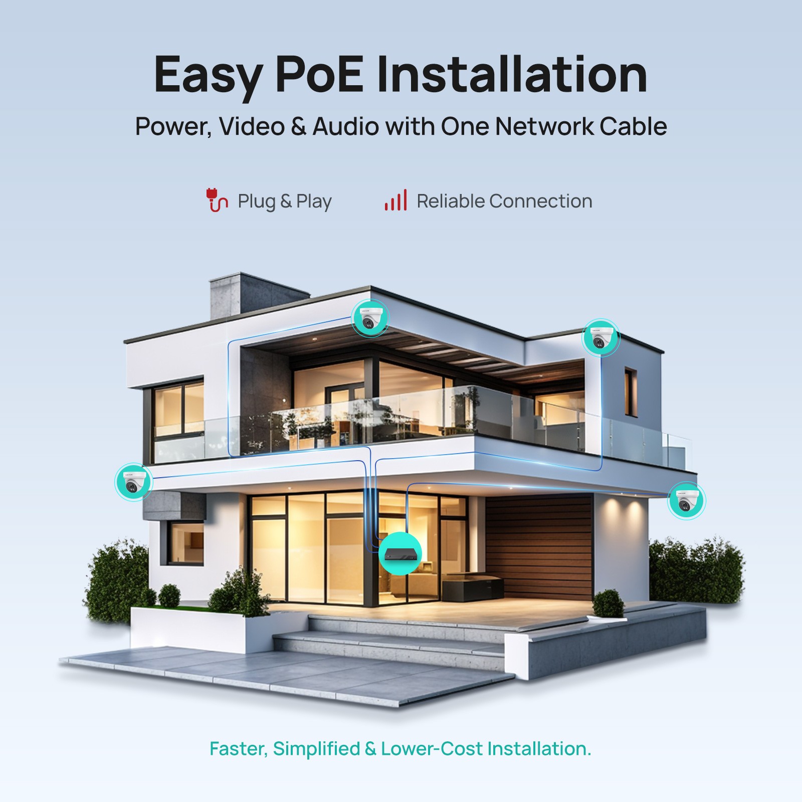 VIKYLIN 5MP IR Night Vision IP Camera Built-in Microphon Human Vehicle Detection