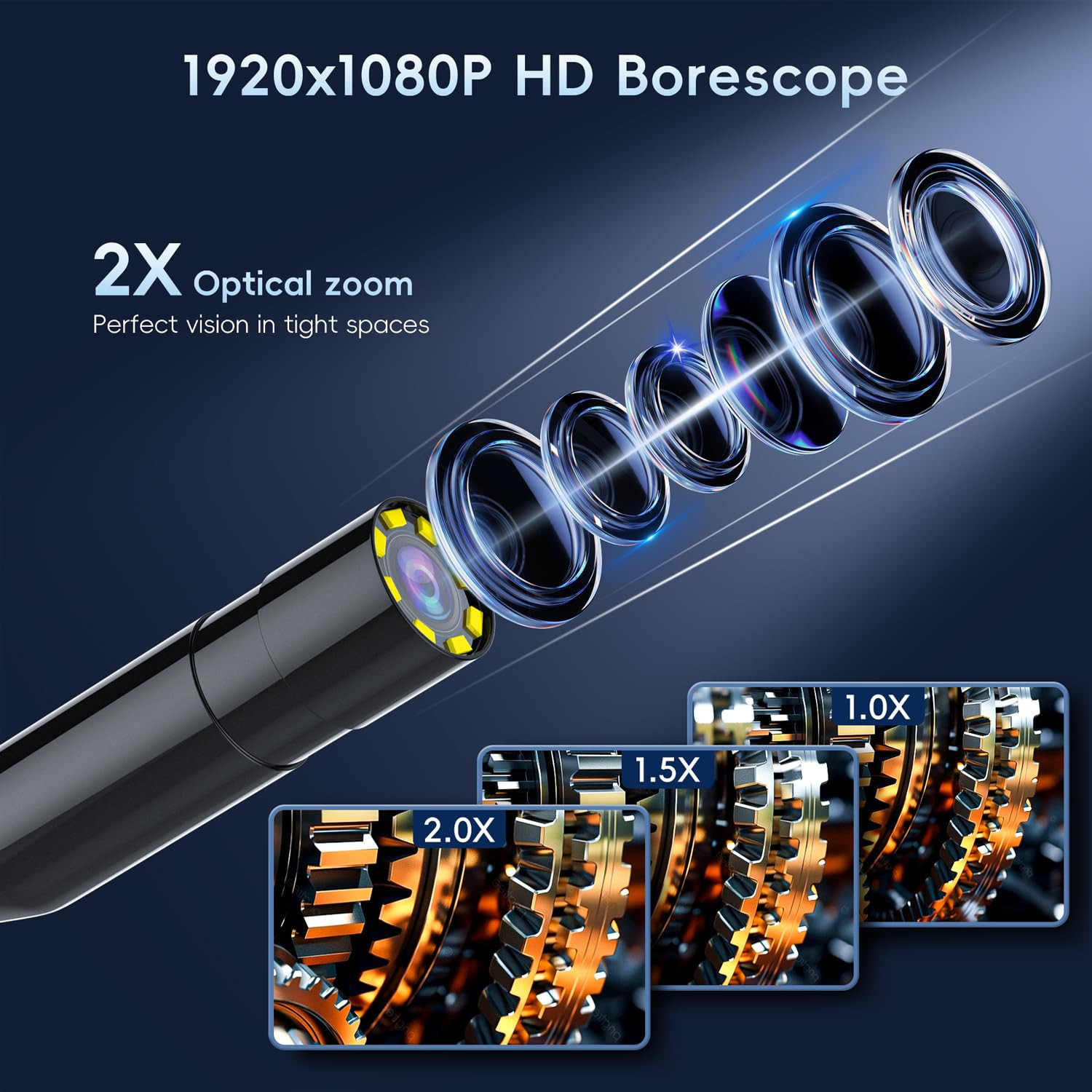 Industrial Endoscope Borescope Camera with Light, 4.3'' HD Digital Handheld Wate