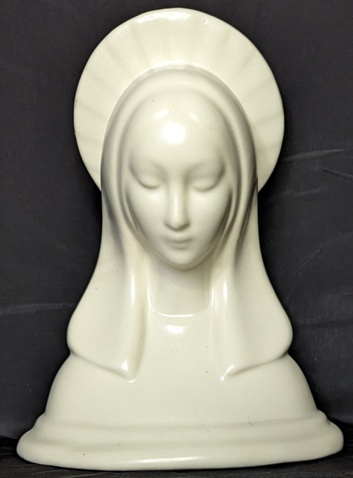 Vintage Monmouth Pottery Madonna Mother Mary White Planter #359