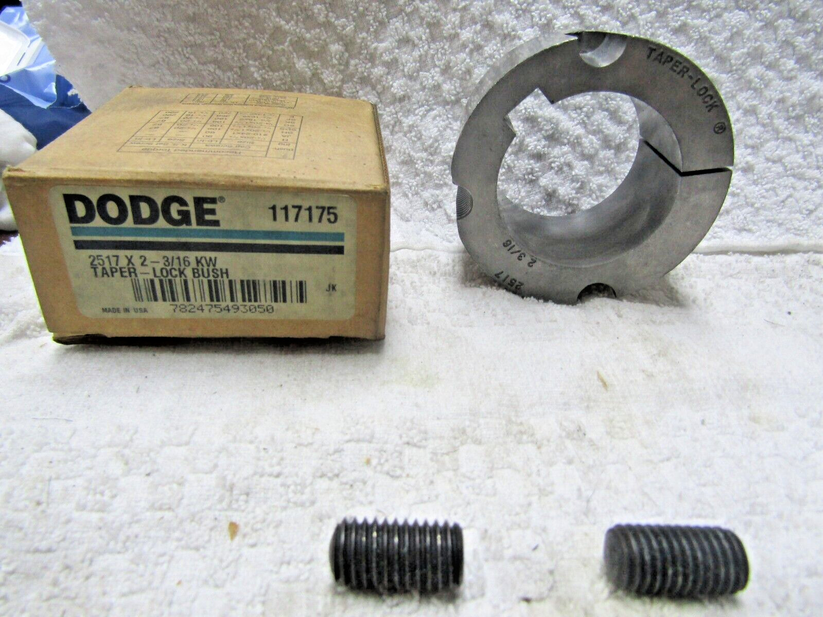 👍NEW DODGE TAPER LOCK BUSHING BORE 2-3/16" KEYWAY 1/2 x 1/4" 117175