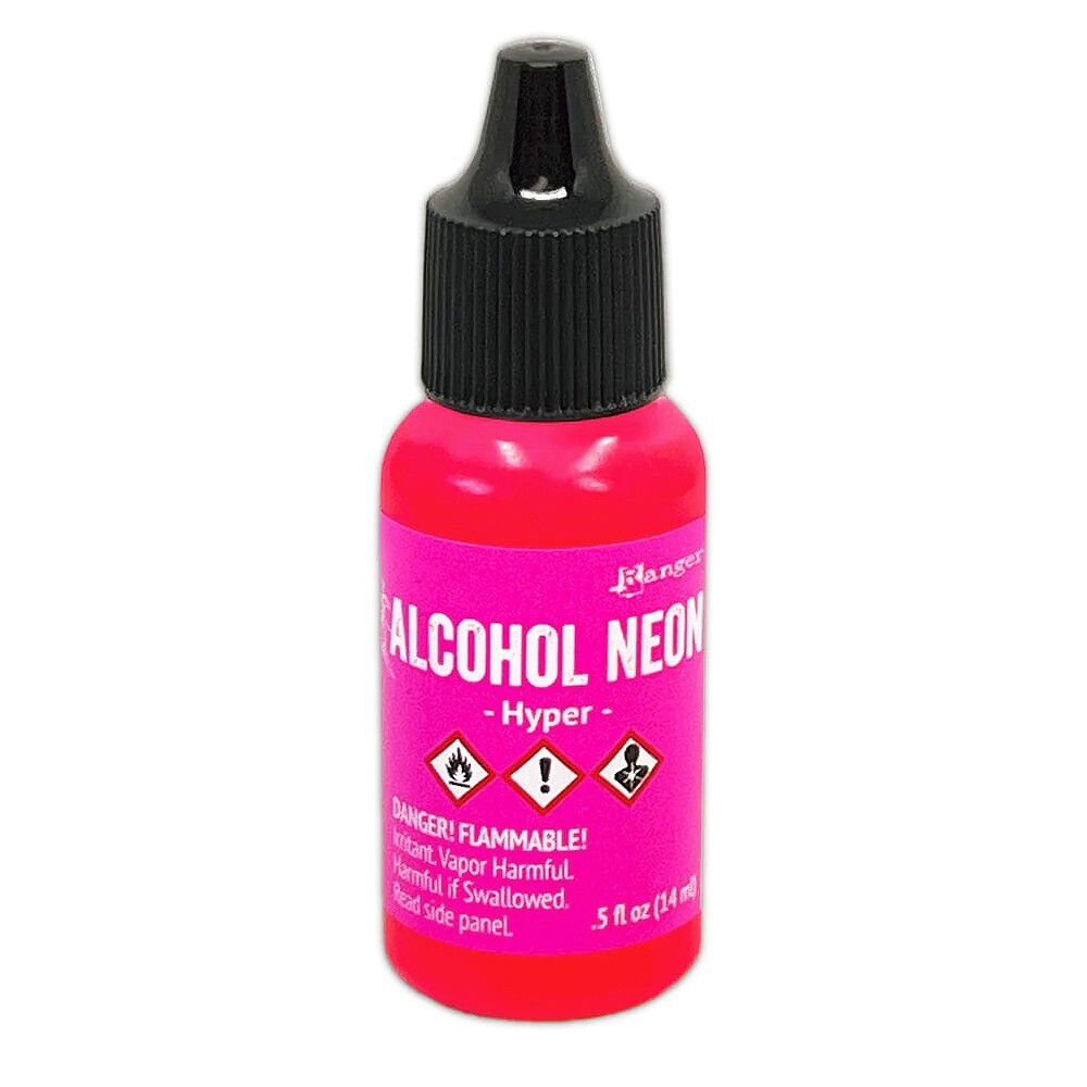 Ranger, Tim Holtz, Alcohol Ink, Neon, Hyper Pink, .5 fl oz, New 2025, Luminous