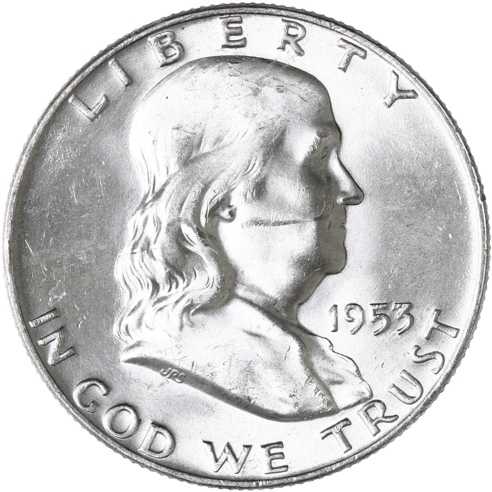 1953 D Franklin Half Dollar 90% Silver BU