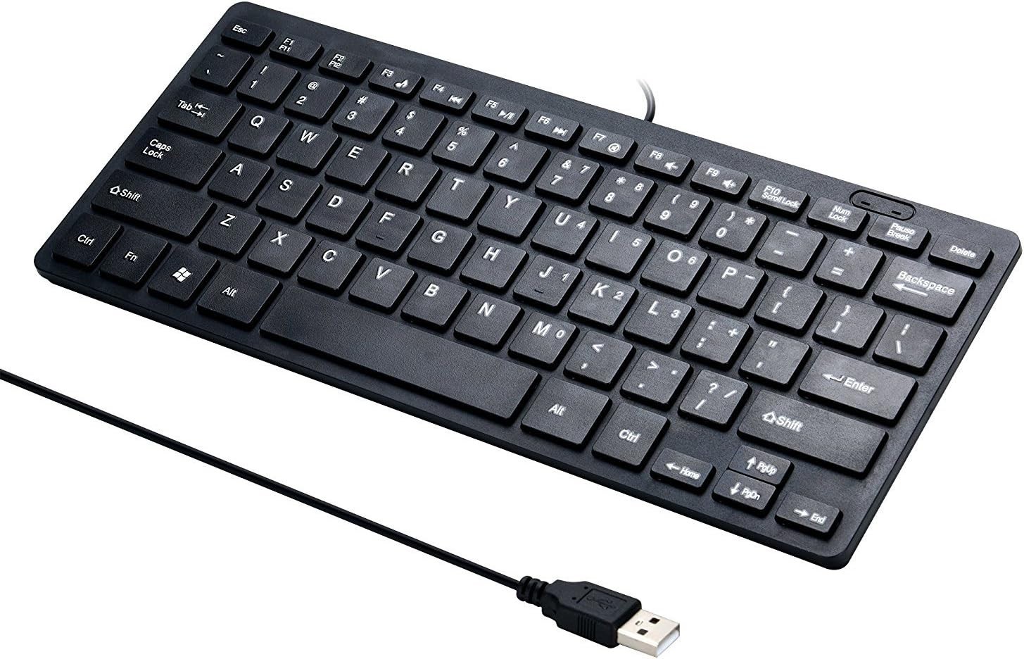 Mini Wired Keyboard, Full Size 78 Keys Keypad Small Portable Fi...