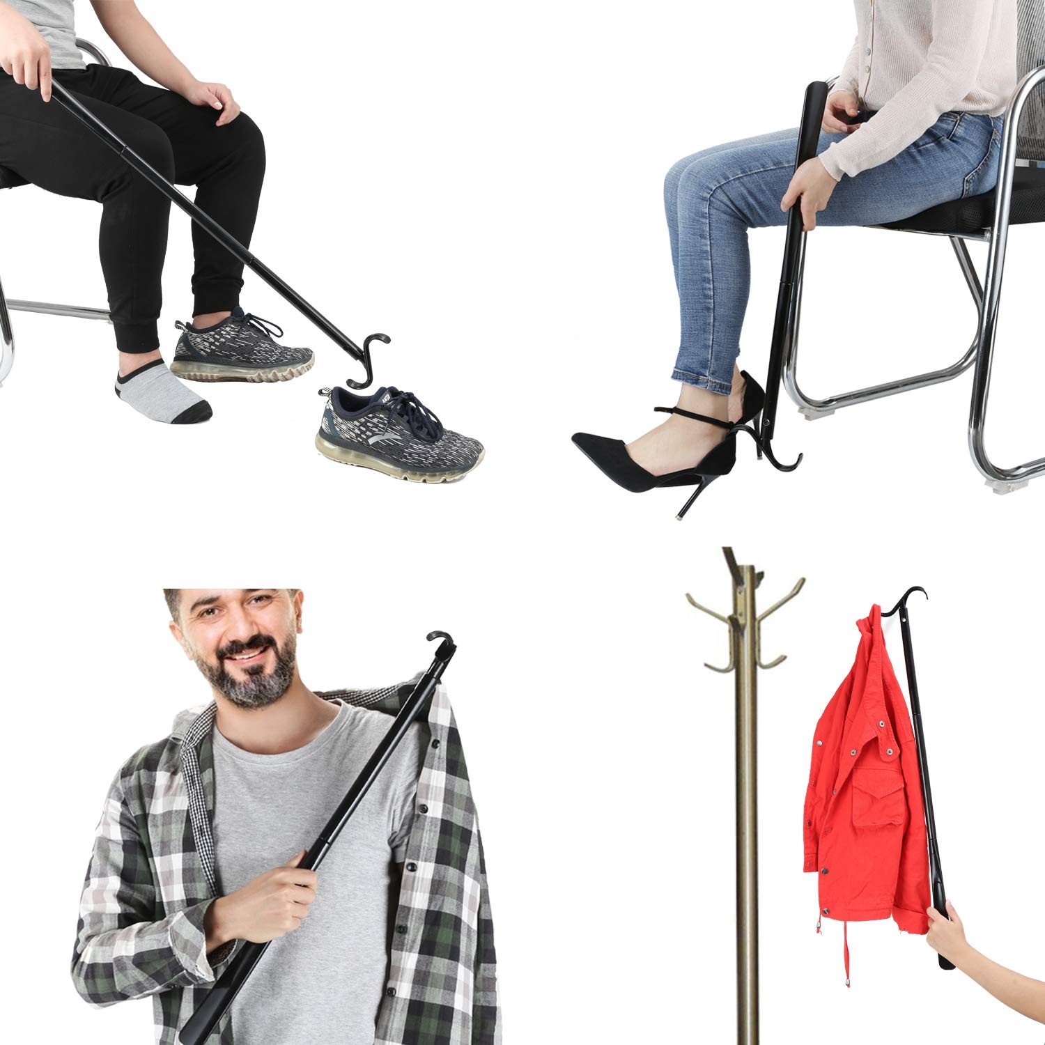 35" Long Dressing Stick with Shoe Horn 1 Count (Pack of 1),