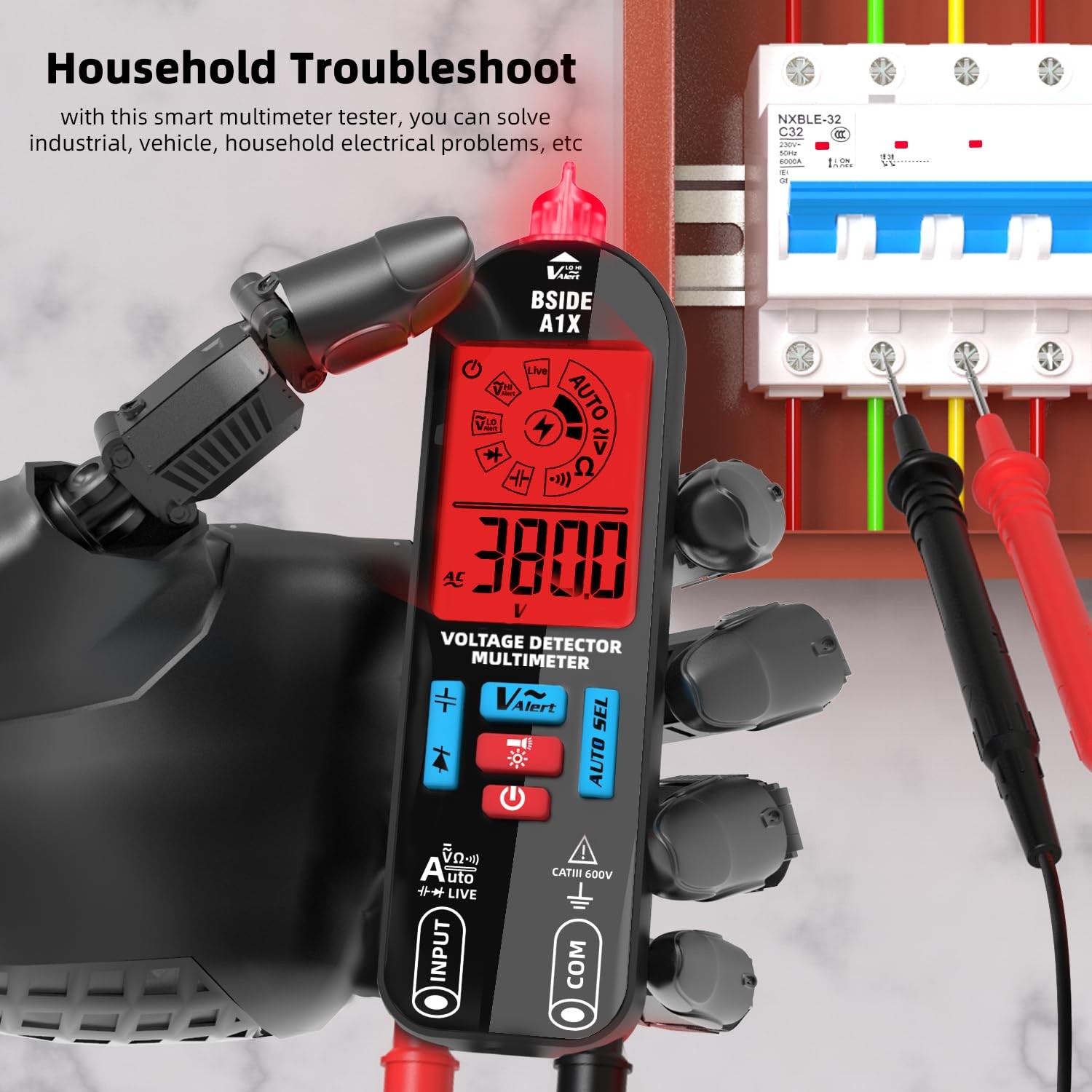 BSIDE Smart Digital Multimeter Tester Rechargeable Electrical Voltmeter A1X