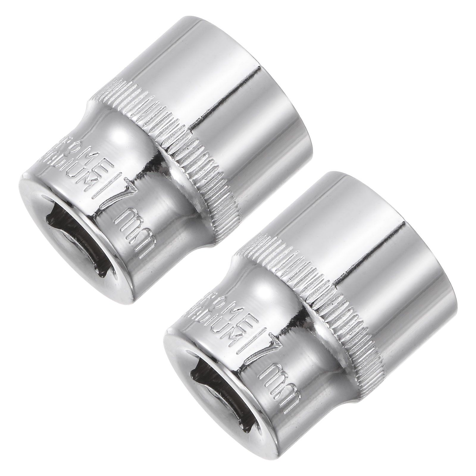 2pcs 6-Point Shallow Socket 3/8" Drive 17mm Cr-V Metric Socket