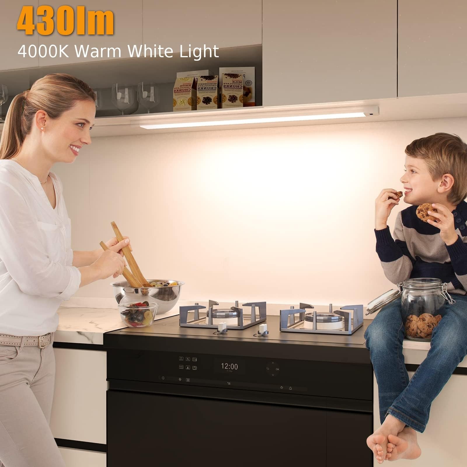 MYPLUS 16 Inch Under Cabinet Lights with Hand Wave, Under Counter Lighting 40...