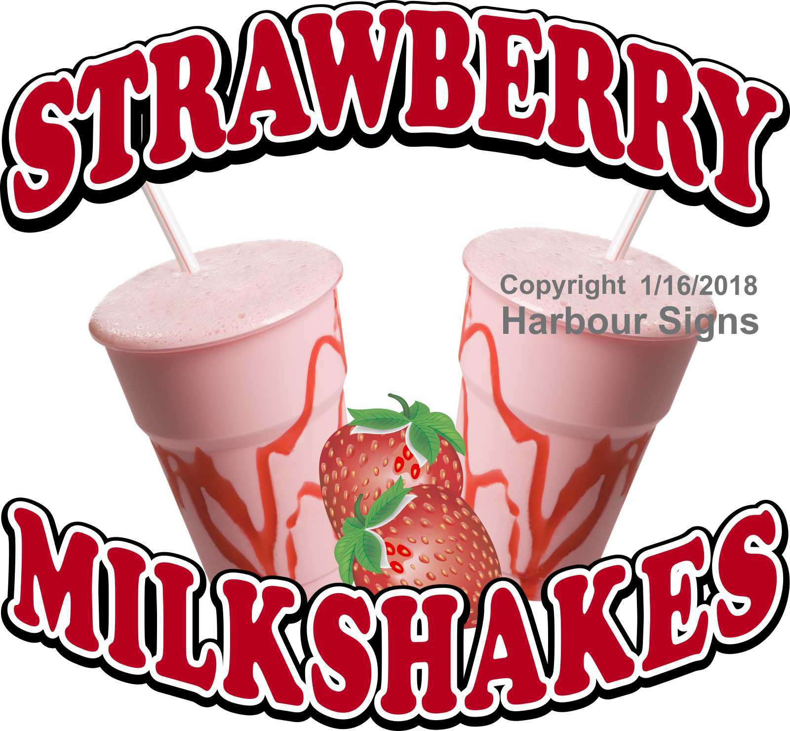 Strawberry Milkshakes DECAL (CHOOSE YOUR SIZE) Food Truck Concession Sticker