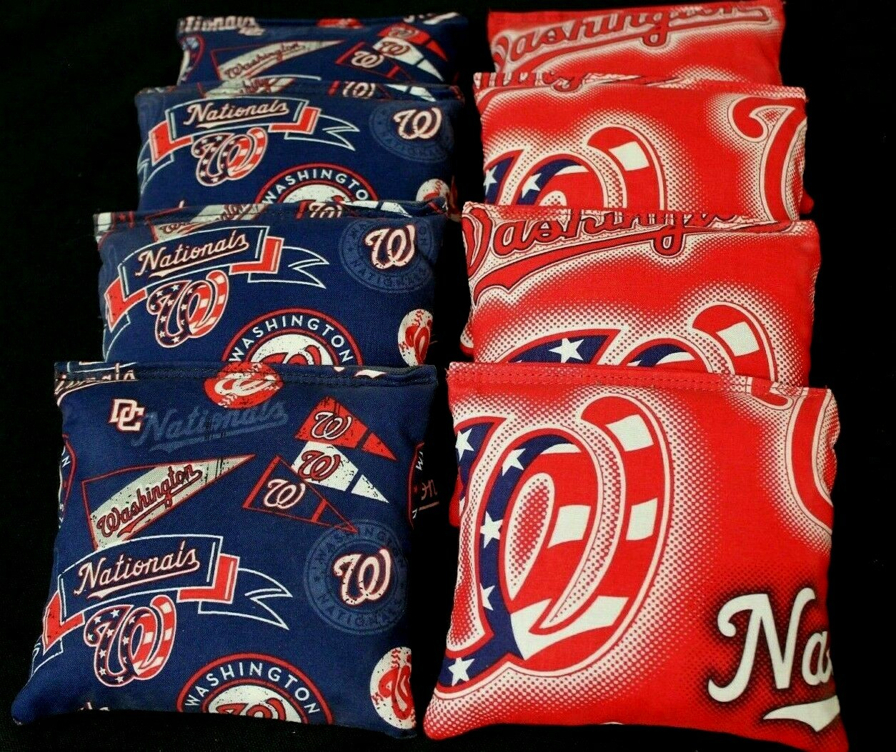 8 CORNHOLE BEAN BAGS made w Washington Nationals fabric ACA Regulation Toss Game