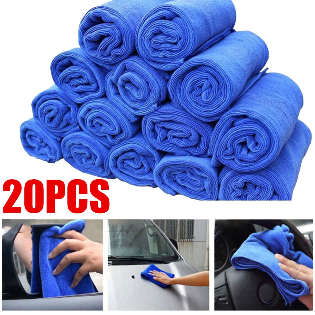 Microfiber Cleaning Cloth Towel Soft Rag Car Polishing No Scratch Auto Detailing
